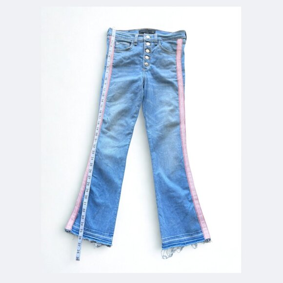 Veronica Beard Carolyn Baby Boot Raw Hem Cropped Jeans Size 26 Blue - Picture 2 of 8